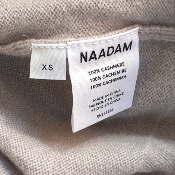 NAADAM Cashmere Drop Shoulder Hi-Lo High Neck Sweater Size XS New Without Tags! - Picture 6 of 6